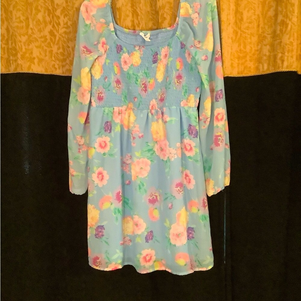 Floral Long Sleeve Dress sugar and jade xxl teen dress